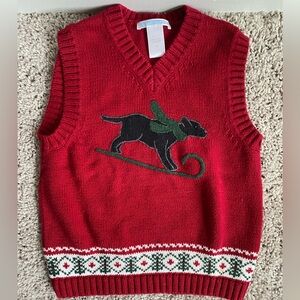 Janie and Jack Boys Red Sweater Vest Size 4T